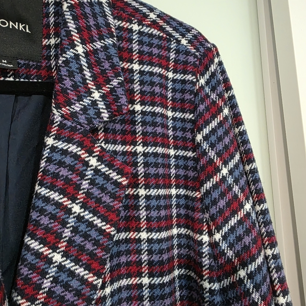 NWOT Monki Double Breasted Plaid Blazer Sz M - Picture 7 of 16